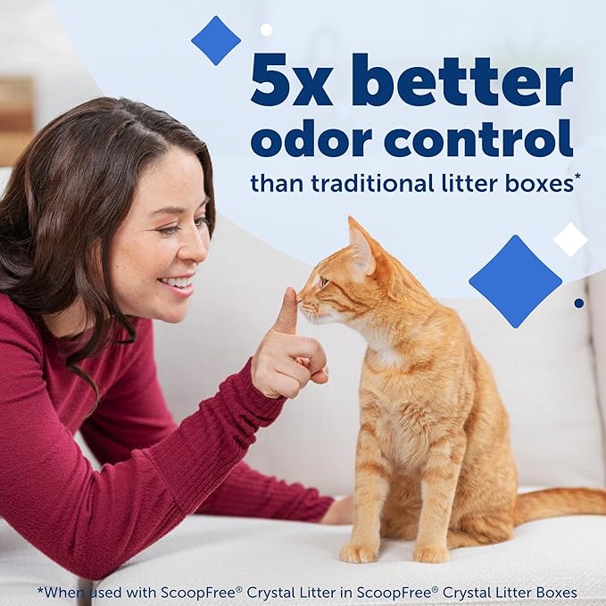 PetSafe ScoopFree Reusable Tray with Crystal Litter - Reduces Waste - Durable Plastic Litter Insert - Fast-Acting Odor Control - Easy to Clean - Self-Cleaning Litter Box Compatible
