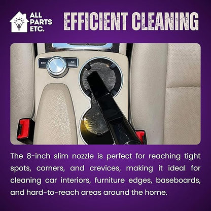 2-Pack Crevice Tool for Vacuum Cleaner, 1.25” Wet/Dry Vacuum Attachment, 8” Length, Compatible with Shop Vac, Bissell, Nutone, Eureka, Beam & Central Vacuums