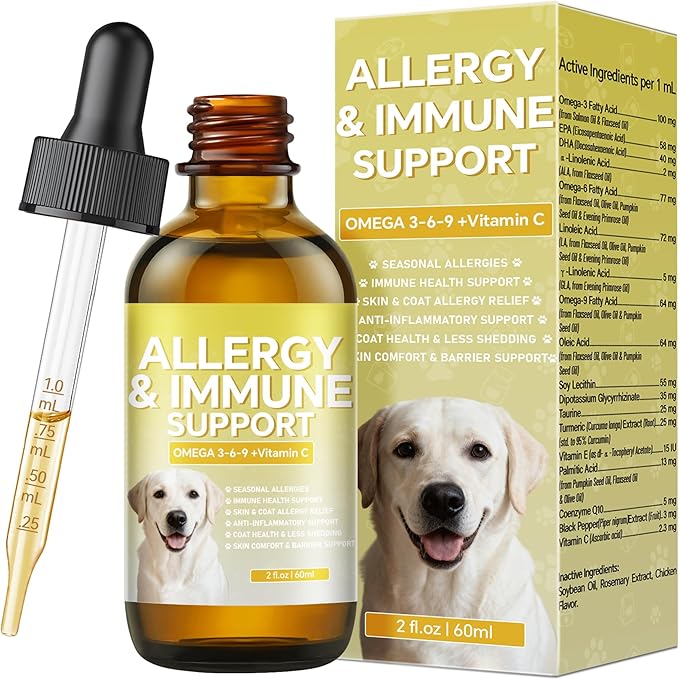 Skin & Coat Supplement, Cat and Dogs for Collagen Liquid Drops, Itch Relief for Dogs with Allergies,Dog Collagen Supplement,Dogs and Cats