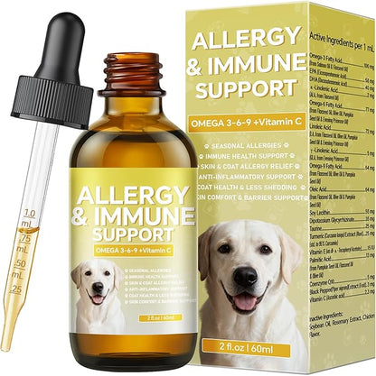 Skin & Coat Supplement, Cat and Dogs for Collagen Liquid Drops, Itch Relief for Dogs with Allergies,Dog Collagen Supplement,Dogs and Cats