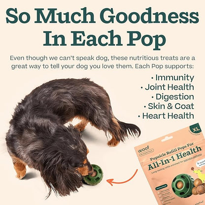 WOOF Pupsicle Refill Pops for All-in-1 Health - Long-Lasting Multivitamin Refills for The Pupsicle Toy - with Vitamins A, B, D, Iron, Magnesium, and Fiber - XL Pops - 5 Count