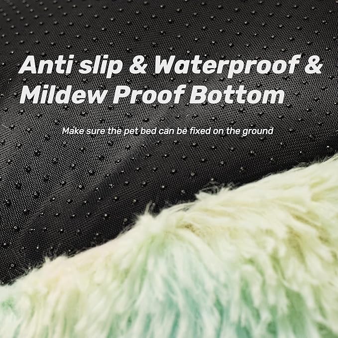 Anti Anxiety Round Fluffy Plush Faux Fur Warm Washable Dog Bed & Cat Bed, Original Bed for Small Medium Large Pets,Used to Relieve Joints and Improve Sleep（20"/24"/27''） (20", White)
