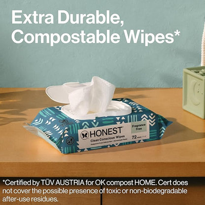 The Honest Company Hypoallergenic Multi-Use Baby Wipes for Sensitive Baby Skin, Balance Blues, 288 Count