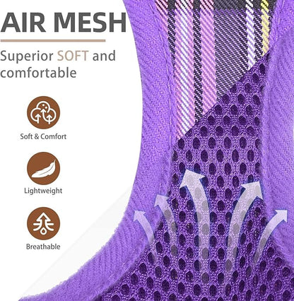 PUPTECK Adjustable Dog Harness Collar and Leash Set Step in No Pull Pet Harness for Small Medium Dogs Puppy and Cats Outdoor Walking Running, Soft Mesh Padded Reflective Vest Harnesses, Purple XXS