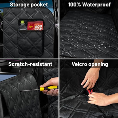 Dog Car Seat Cover For Back Seat Compatible With Tesla Model Y/3 - Pet Travel Hammock For Suv - Pets Backseat Covers For Car Seats -Waterproof Cars Seat Extender Protector Dogs with Headrest Protector