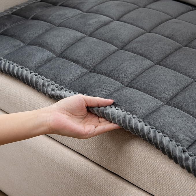 Couch Cover for Dogs Washable Pet Bed Fuzzy Pet Couch Covers Nonslip Couch Slipcover for Dogs, Kids, Pets Friendly Sofa Cover Loveseat Covers (Dark Gray, 21''x51''/Rectangular)