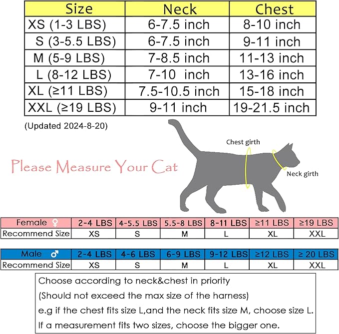 Cat Harness and Leash for Walking Escape Proof, Adjustable Cat Vest Harness, Padded Stylish Cat Walking Jackets, Sailor Suit Red, XX-Large
