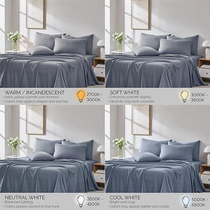 Southshore Fine Living, Inc. Deep Pocket Split King Bed Sheet Set, 7-Piece Ultra Soft Microfiber Sheets with Two 21" Deep Fitted King Sheets, Oversize Flat Sheet, 4 King Pillowcases, Slate Blue