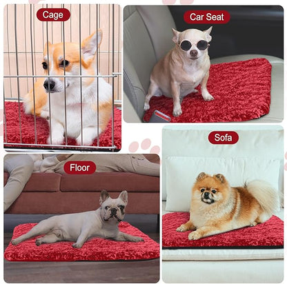 Drydiet 4 Pack Self Warming Cat Pads Self Heating Cat Mat Washable Homeless Dogs Thermal Pads Kennel Pad Reflects Body Heat Warm Crate Bed Mat for Indoor Outdoor Pet(Red,16 x 20 Inch)