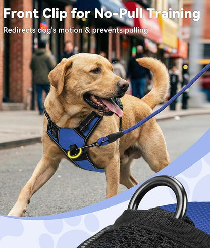 Joytale No Pull Dog Harness for Small Dogs, Reflective Pet Vest with Front Clip, Adjustable Soft Padded Harnesses with Easy Control Handle for Training and Walking, Navy Blue, S