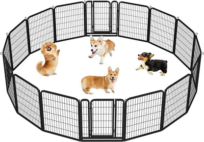 Topeakmart Dog Playpen Outdoor Puppy Exercise Pen Indoor Portable Pet Fence for Yard/RV Camping, 32 Inch 16 Panels