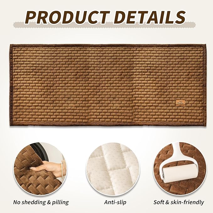 Couch Covers for Dogs Washable, Velvet Dog Couch Cover Protector, Fuzzy Plush Pet Sofa Cover for 2-3 Cushion Couch, Sofa Covers for Pets(1PC,Dark Brown,27.6"x70.9",2-3 Seater Sofa Pad Cover)