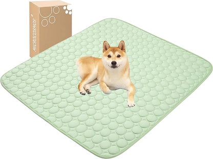 MICROCOSMOS Summer Cooling Mat & Sleeping Pad- Water Absorption Top, Materials Safe, Easy Carry, EZ Clean. Keep Cooling for Pets, Kids and Adults.(Green, 48" x48")