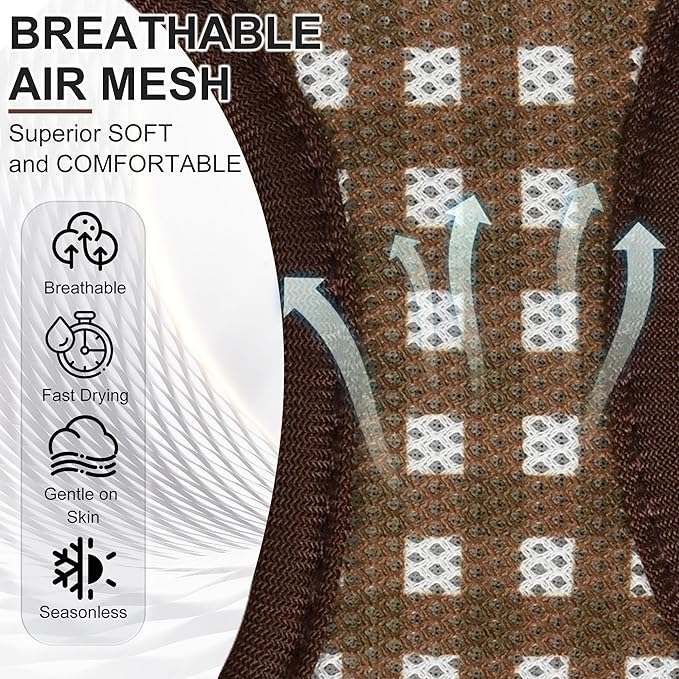 AIITLE No Pull Dog Harness and Leash Set, Step in No Chock Soft Mesh Dog Harnesses Reflective for Extra-Small Puppy Dogs and Cats, Plaid Dog Vest Harness for Pets Chocolate XXS