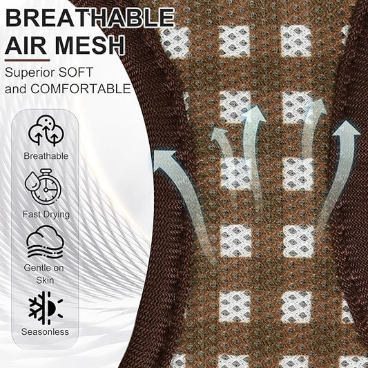 AIITLE Easy Walk Dog Vest Harness and Leash Set, Pet Supply No Pull, Breathable Mesh, Reflective Stripes, Adjustable Escape Proof Pet Outdoor Harnesses for Medium Dogs Chocolate L