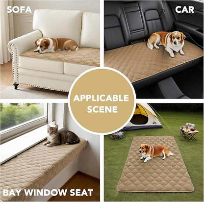 H.VERSAILTEX Chenille Couch Cover for Dogs Washable Soft Fuzzy Chaise Cover Sectional Couch Covers for L Shaped Sofa Both Left/Right Thick Pet Couch Cover Protector Non-Slip(Khaki, 34" x 68")