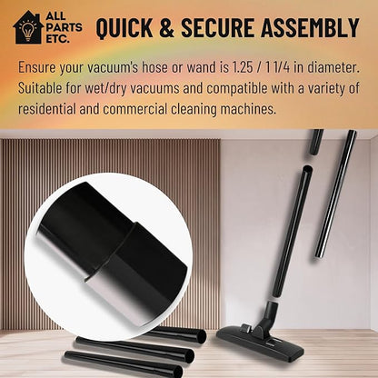 1.25 Inch Vacuum Extension Wands, 32mm Vacuum Accessories & Attachments | 15.75" Extension Wand Vacuum Pipe Tubes for Shop Vac, Wet/Dry Vacuums, and More| with 1-1/4" Fitting (3 Pack)