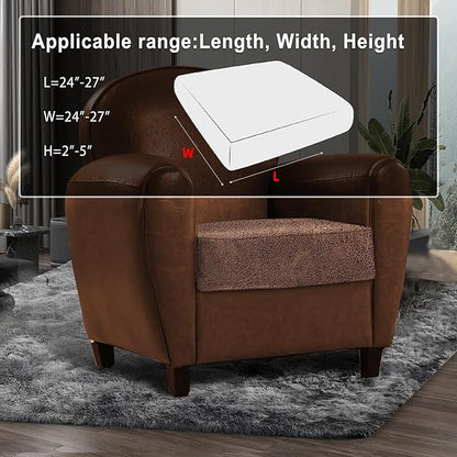 ANARACHON Leather Look Couch Cushion Covers Sofa Seat Slipcovers Sets Couches Furniture Protector for Sectional Armchair Loveseat Pets Kids Stretch Spandex Fabric (1 Cushion Armchair, Brown)