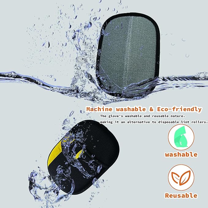 2 Pack Pet Hair Removal Gloves for Dogs & Cats - Newly Upgraded Reusable Electrostatic Lint Remover Tool, Efficient for Couch, Furniture, Car Seat, Carpet, Clothing