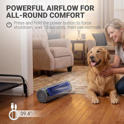 Tailwaggz Elevated Outdoor Dog Bed with Fan - Cooling Dog Bed for Large Dogs, Waterproof Cot Easy to Assemble, 3 Wind Speed, Raised Dog Bed with Washable Mesh Cover, Durable, Non Slip, Up to 85 lbs