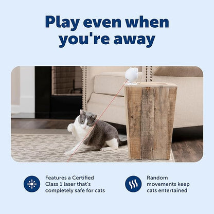 PetSafe Dancing Dot Laser Cat Toy - Encourages Exercise & Mental Stimulation - Random Laser Patterns - Battery Operated - Safe for Cats - Award-Winning - Compact Design