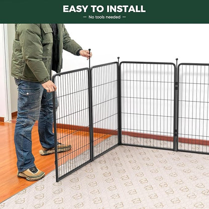 FXW Rollick Unleashed Dog Playpen for Indoor, Yard, RV Camping, 40 inch 8 Panels for Medium and Large Dogs, Black│Patented