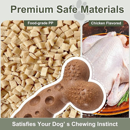 Dog Bone Toy for Aggressive Chewers Tough Dog Chew Toys for Samll Breed to Keep Them Busy (Small-Under 20LBS, Chicken)