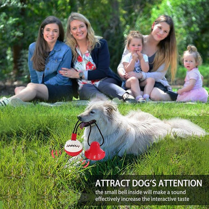 Askhald Dog Toys, Dog Chew Toys for Aggressive chewers,Rope with Suction Cup for Puppy Training Treats Teething for Boredom, Small Dog Puzzle Toy Treat Food Dispensing Ball (red)