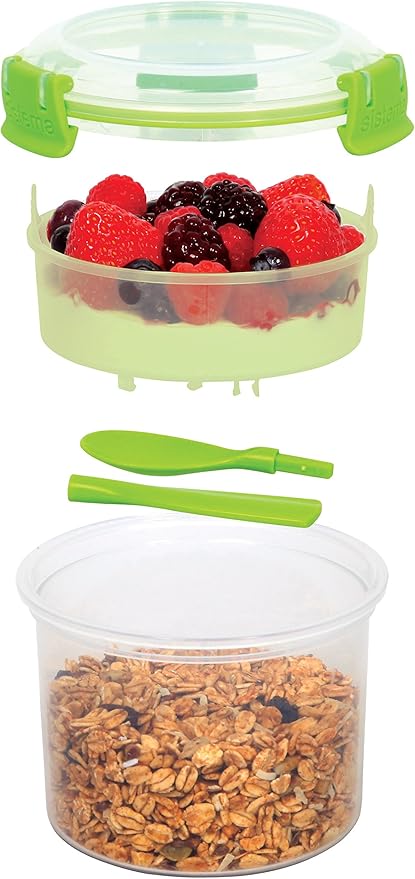 Sistema To Go Collection Breakfast Plastic Bowl Food Storage Container, 17.9 oz./0.5 L, Color Received May Vary, 1 Count (Pack of 2)
