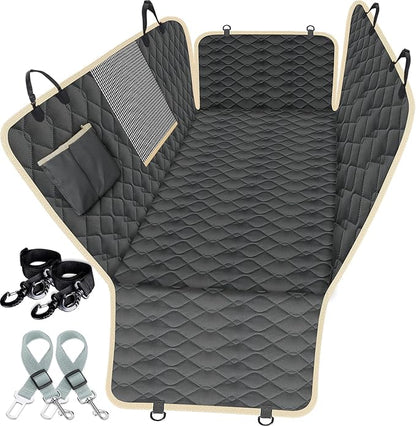 Lassie XL Truck Dog Seat Cover Back Seat with 2 Seat Belts, Dog Car Hammock for Large SUV and Trucks Compatible with F150 F250/Chevrolet Silverado/Ram Pickup/GMC Sierra/Toyota Tundra and Crew Cab