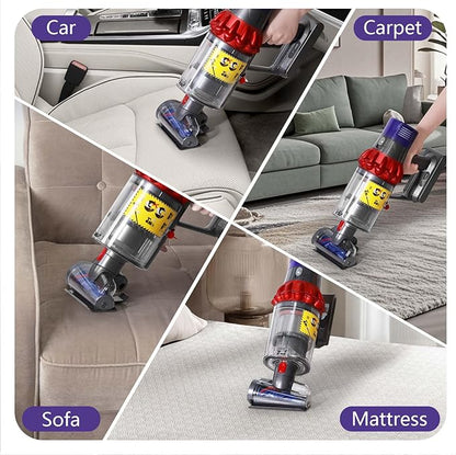 OTTWL Mini Motorized Brush Head Compatible with Dyson V7 V8 V10 V11 V15 Vacuum Cleaners - Pet Hair Removal Vacuum Attachment - Hair Screw Tool for Carpeted Stairs, Couch/Sofa Cushions, Car Carpet
