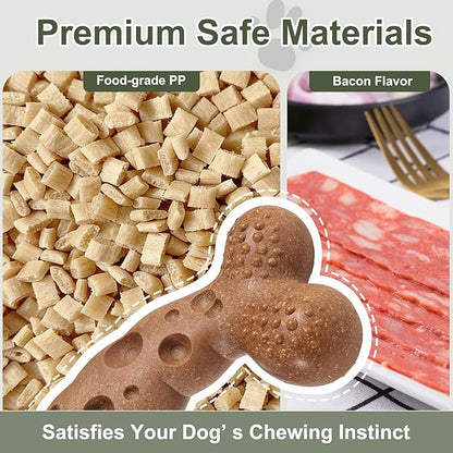 Dog Chew Toys for Aggressive Chewers 2 Pack Tough Dog Bone Toy for Small Medium Large Breed to Keep Them Busy (Small-Under 20LBS, Bacon Flavored)