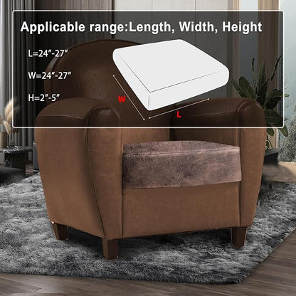 ANARACHON Leather Look Couch Cushion Covers Sofa Seat Slipcovers Sets Couches Furniture Protector for Sectional Armchair Loveseat Pets Kids Stretch Spandex Fabric (1 Cushion Armchair, Light Brown)