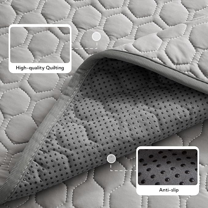 Soulbond Backseat Dog Cooling Mat for Cars - 24.5"x52" Washable Back Seat Self Cooling Pad for Cat & Puppy, QMAX>0.3, Non-Slip Cold Pet Bed Backseat Extender for Cars, SUVs, Trunks, Dark Gray