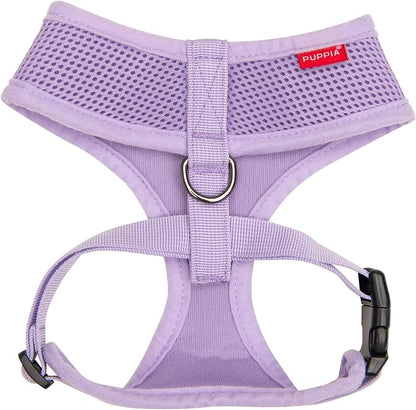 Puppia Soft Dog Harness No Choke Over-The-Head Triple Layered Breathable Mesh Adjustable Chest Belt and Quick-Release Buckle, Violet, X-Large