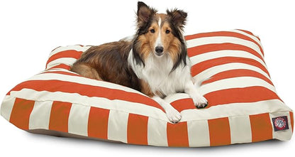 Majestic Pet Rectangle Large Dog Bed Washable – Non Slip Comfy Pet Bed – Dog Crate Bed with Removable Washable Cover – Dog Kennel Bed for Sleeping - Dog Bed Large Breed 44x36x5 Inch – Burnt Orange