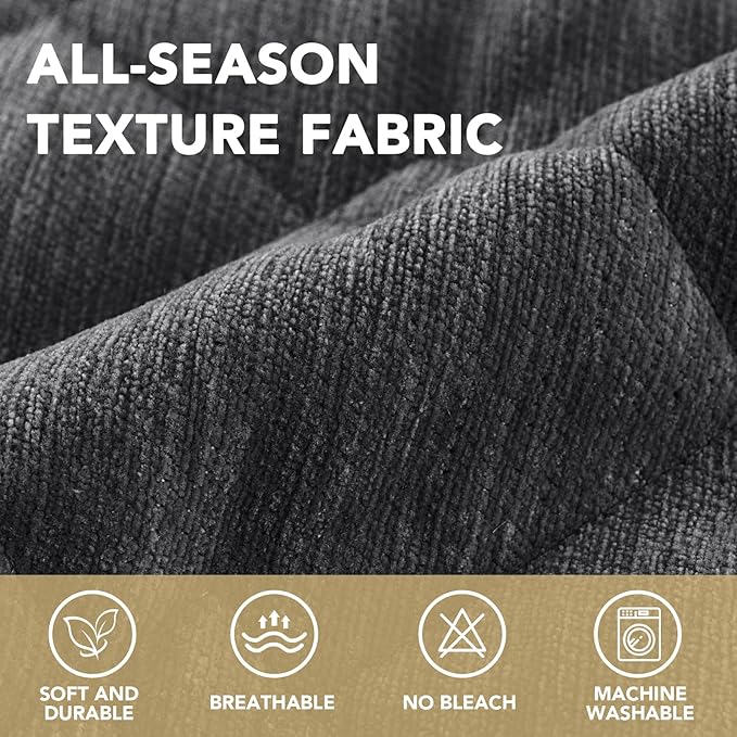 H.VERSAILTEX Chenille Couch Cover for Dogs Washable Soft Fuzzy Extra Large Sofa Slipcovers Sectional Sofa Cover Thick Pet Couch Cover Protector Non-Slip Dog Bed Cover(Grey, 28" x 134")