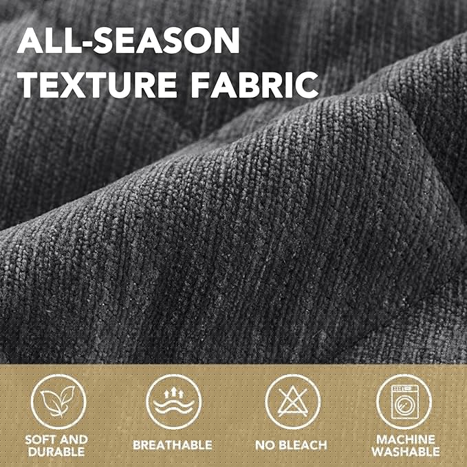 H.VERSAILTEX Chenille Couch Cover for Dogs Washable Soft Fuzzy Sofa Covers for 3 Cushion Couch Sectional Sofa Cover Thick Pet Couch Cover Protector Non-Slip Dog Bed Cover(Grey, 28" x 102")