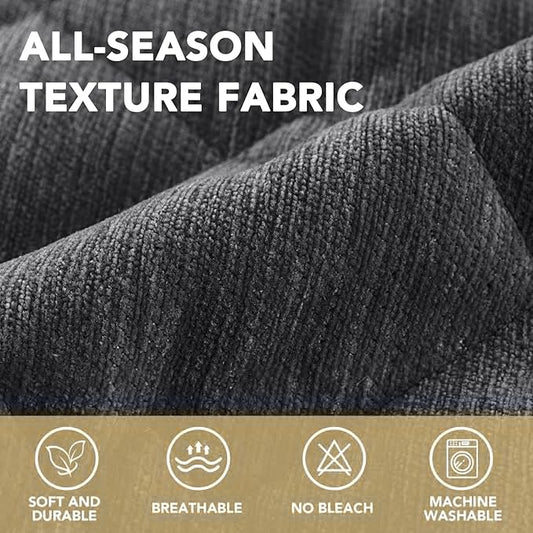 H.VERSAILTEX Chenille Couch Cover for Dogs Washable Soft Fuzzy Sofa Covers for 3 Cushion Couch Sectional Sofa Cover Thick Pet Couch Cover Protector Non-Slip Dog Bed Cover(Grey, 28" x 102")