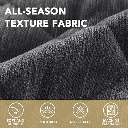 H.VERSAILTEX Chenille Couch Cover for Dogs Washable Soft Fuzzy Chaise Cover Sectional Couch Covers for L Shaped Sofa Both Left/Right Thick Pet Couch Cover Protector Non-Slip(Grey, 34" x 68")