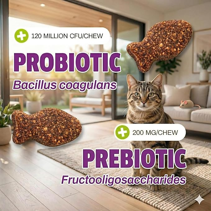 Pet Naturals Daily Probiotic Soft Chews for Cats, Digestive and Immune Support Supplement, 100 Million CFU Per Chew, Duck, 30 Count