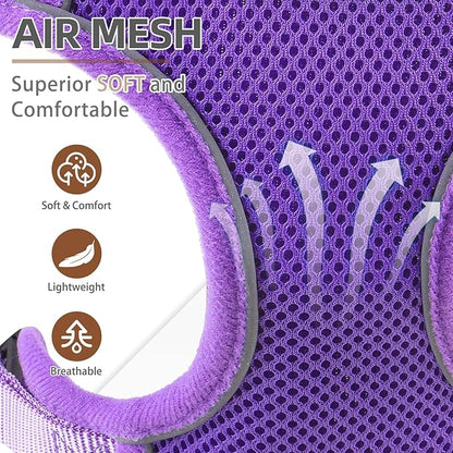 PUPTECK Small Dog Harness and Leash Set, No Pull Adjustable Puppy Cat Harness, Reflective Soft Mesh Pet Vest Small Sized, Purple, XS