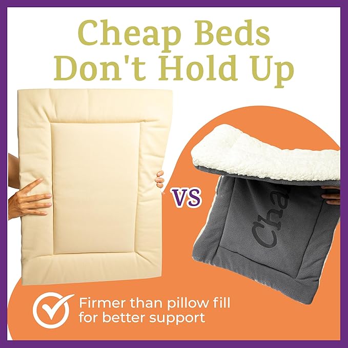 Pet Dreams Dog Crate Pad - Washable Kennel Mat, Crate Pads for Dog Cages, Non-Toxic, Flat Indoor Cat Bed, Fits iCrate 18, 24, 30, 36, 42, 48 Inches (Khaki, Small, 24")