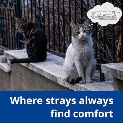 Outdoor Heated Cat Bed, Soft Pet Heating Pad with Steel-Wrapped Cord, Outside Pet Warmer for Feral Cats and Dogs, 15.7" x 11.8", 30 Watts
