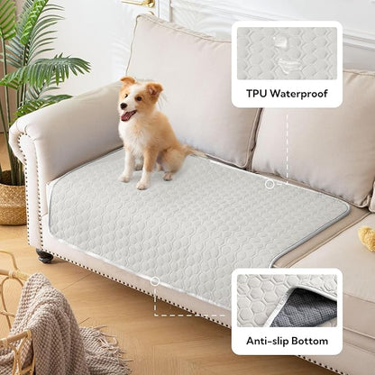 Soulbond Cooling Mat for Medium Dogs - 29"x40" Washable Cooling Pad for Dogs & Cats, QMAX>0.3, Anti-Slip Bottom, Portable Summer Cool Pet Bed Pad for Outdoor/Indoor/Cars/Travel Use, Light Gray
