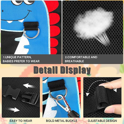 Toddler Leash for Kids-Baby Child Harness with Anti Lost Wrist Link for Boys/Girls (Blue+Black)