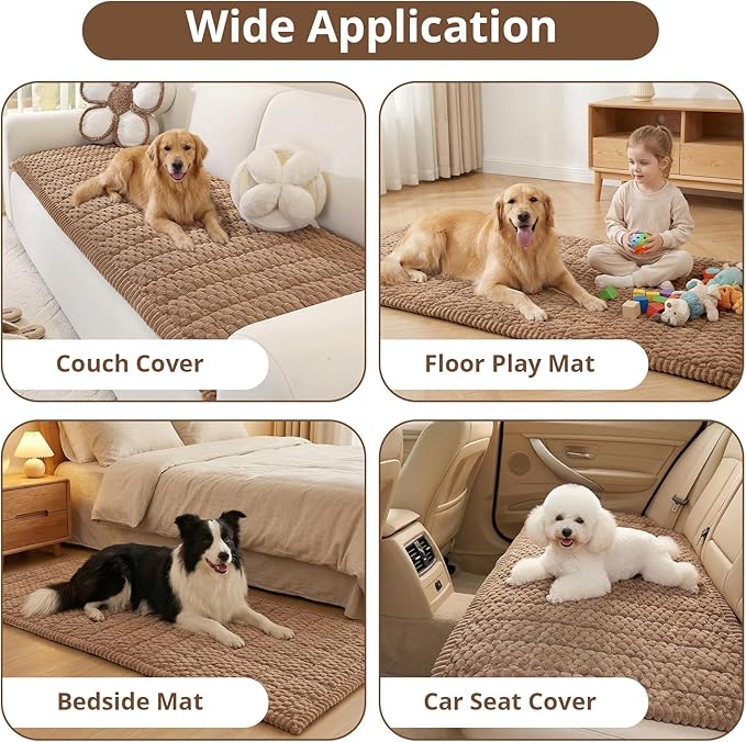 OstepDecor Washable Couch Cover for Dogs, Thick Pet Friendly Sofa Covers, Soft Couch Protector, Paw Cart Sofa Slipcovers, Cushion Protector for Leather, Sectional, Loveseat (27.6" x 47.2", Brown)