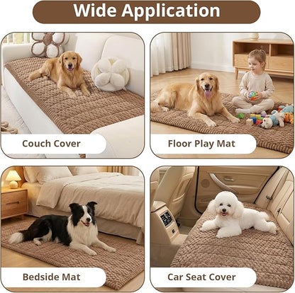 OstepDecor Washable Couch Cover for Dogs, Thick Pet Friendly Sofa Covers, Soft Couch Protector, Paw Cart Sofa Slipcovers, Cushion Protector for Leather, Sectional, Loveseat (27.6" x 47.2", Brown)
