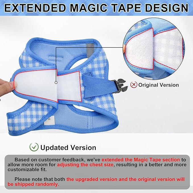 AIITLE Easy Walk Dog Vest Harness and Leash Set, Pet Supply No Pull, Breathable Mesh, Reflective Stripes, Adjustable Escape Proof Pet Outdoor Harnesses for Medium Dogs Blue L