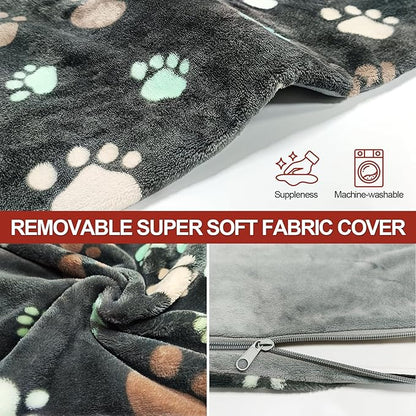 GOLOPET Cat Heating Pad Round 16in,Waterproof Outer Skin and Smart Thermostat Switch, Adjustable Heated Cat Bed, Adding Wire Rope Wires Small Dog Warming Pad